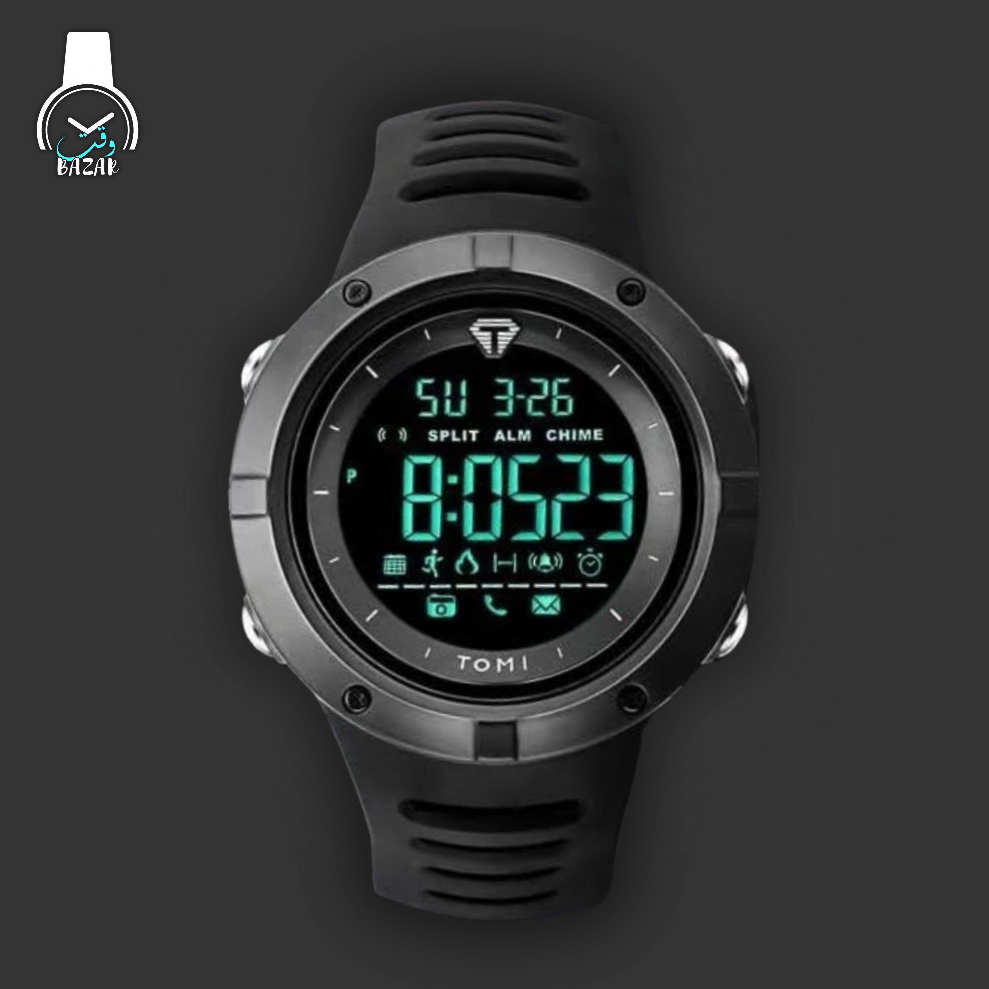 TOMI T-210 Digital Sports Black Strap
