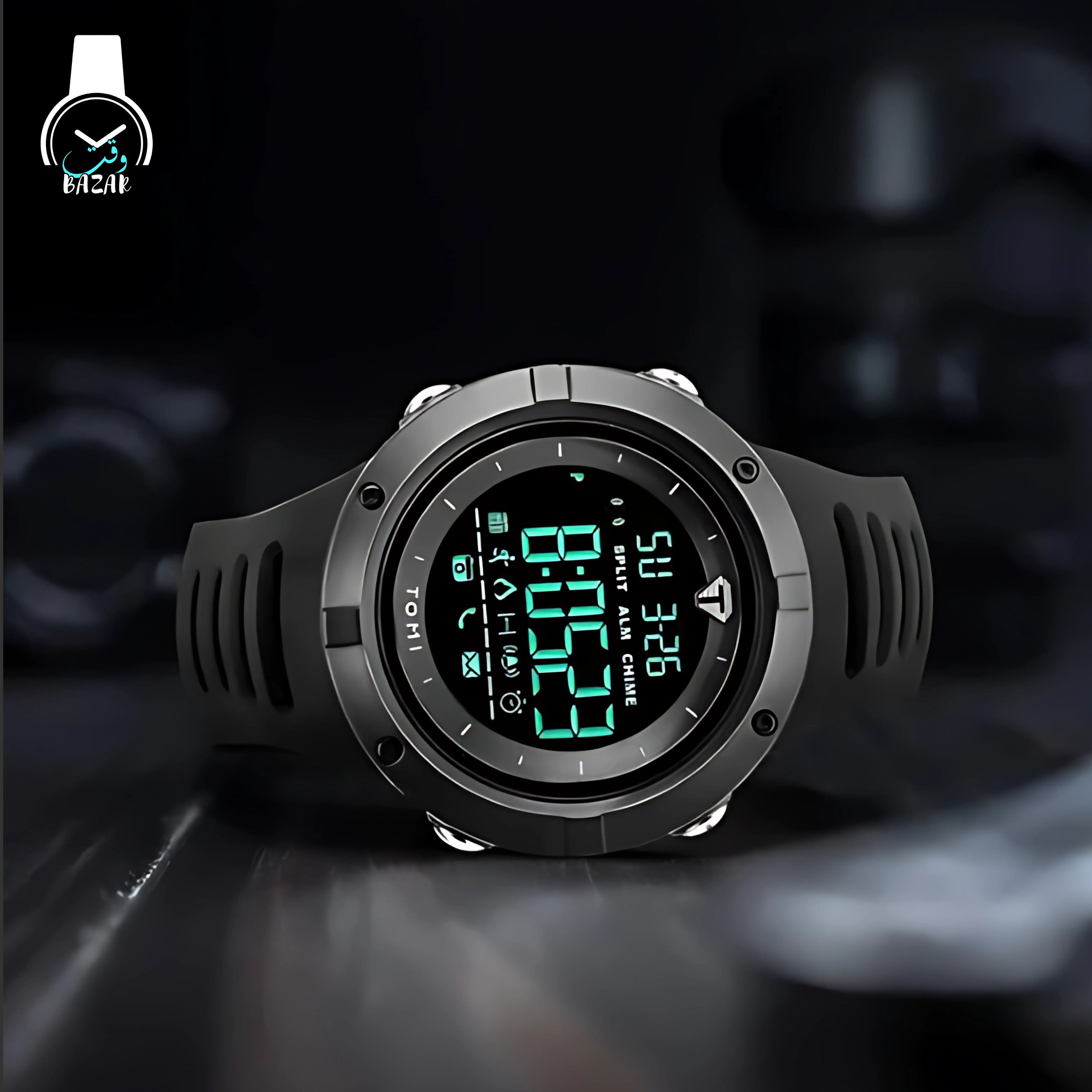 TOMI T-210 Digital Sports Black Strap