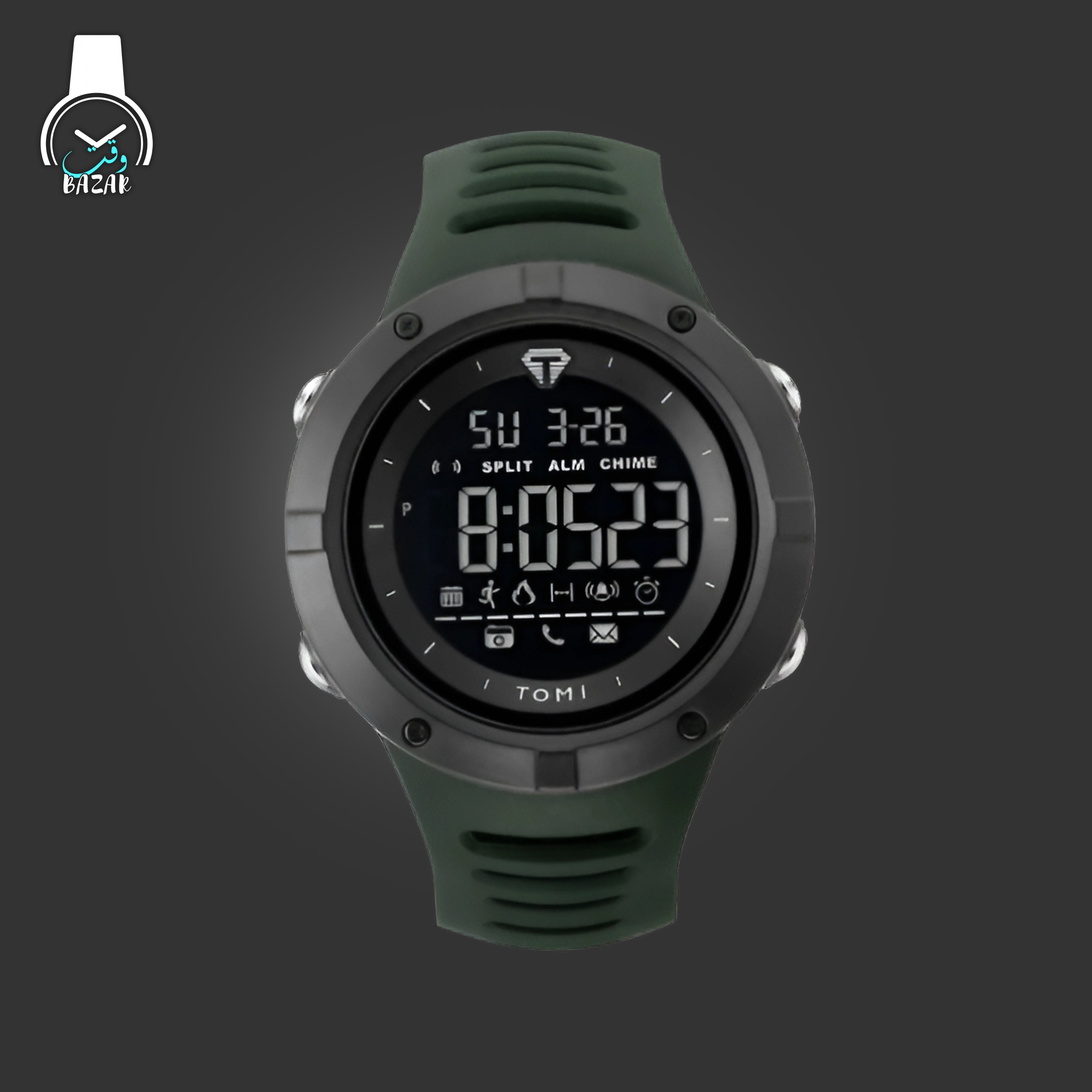 TOMI T-210 Digital Sports Green Strap