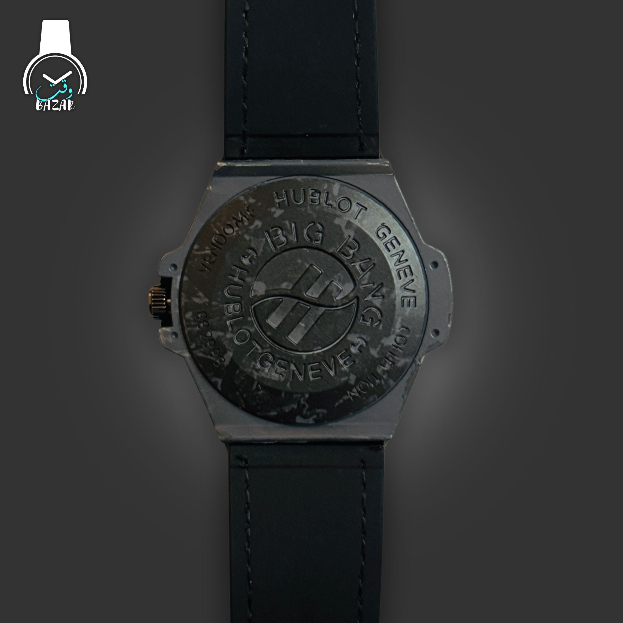 Big Bang King Power 48mm with rubber strap and textured bezel – angled shot